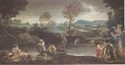 Annibale Carracci Fishing (mk05) oil painting on canvas
